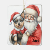 Personalized Santa with Australian Cattle Dog Keramikornament (Links)