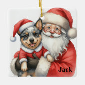 Personalized Santa with Australian Cattle Dog Keramikornament (Vorderseite)