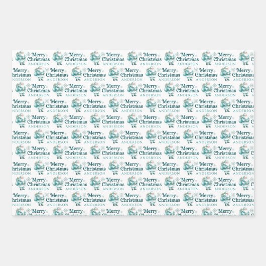 Personalized Santa Wrapping Paper Sheets Geschenkpapier Set (Vorderseite)