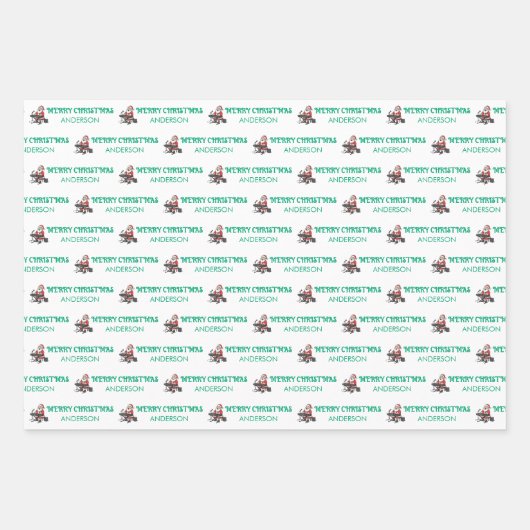 Personalized Santa Wrapping Paper Sheets Geschenkpapier Set (Vorderseite)