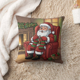 Personalized "Santa's Cozy Knitting Nook" Kissen