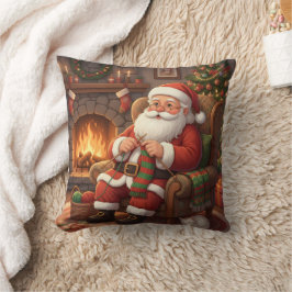 Personalized "Santa's Cozy Knitting Nook" Kissen