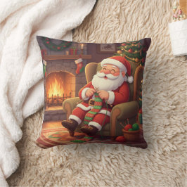 Personalized "Santa's Cozy Knitting Nook" Kissen