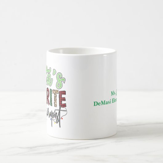 Personalized Santa's Favorite Speech Therapist Kaffeetasse (Mittel)