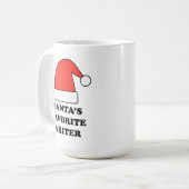 Personalized Santa's Favorite Writer Kaffeetasse (Vorderseite Links)