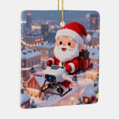 Personalized Santa's High-Tech Delivery Drone Keramikornament (Rechts)