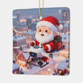 Personalized Santa's High-Tech Delivery Drone Keramikornament (Links)