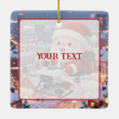 Personalized Santa's High-Tech Delivery Drone Keramikornament (Rückseite)