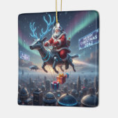 Personalized Santa's High-Tech Delivery Drone Keramikornament (Links)