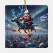Personalized Santa's High-Tech Delivery Drone Keramikornament (Vorderseite)