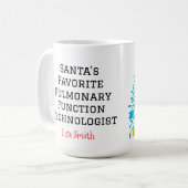 Personalized Santa's Pulmonary technologist Kaffeetasse (Vorderseite Links)