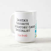 Personalized Santa's Respiratory Care Specialist Kaffeetasse (Vorderseite Links)