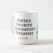 Personalized Santa's Respiratory Therapist Kaffeetasse (Vorderseite Links)