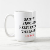 Personalized Santa's Respiratory Therapist Kaffeetasse (Links)