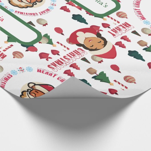 Personalized Santa's Workshop Christmas Gift Wrap Geschenkpapier (Ecke)
