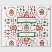 Personalized Santa's Workshop Christmas Gift Wrap Geschenkpapier (Flach)
