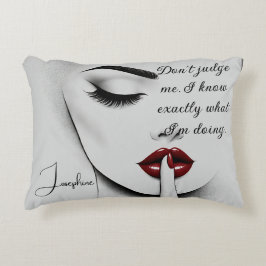 Personalized Sassy Quote Red Lips Beauty Glam Chic Dekokissen