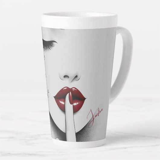 Personalized Sassy Quote Red Lips Beauty Glam Chic Milchtasse (Rechte Ecke)