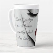 Personalized Sassy Quote Red Lips Beauty Glam Chic Milchtasse (Linke Ecke)