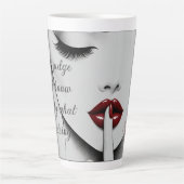 Personalized Sassy Quote Red Lips Beauty Glam Chic Milchtasse (Vorderseite)