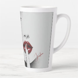 Personalized Sassy Quote Red Lips Beauty Glam Chic Milchtasse