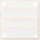 Personalized Scandinavian Pastel Knit Pattern Name Glasuntersetzer (Rückseite)