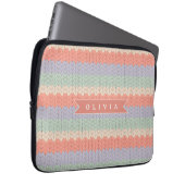 Personalized Scandinavian Pastel Knit Pattern Name Laptopschutzhülle (Vorne Rechts)