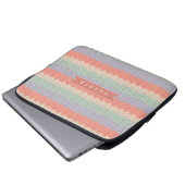 Personalized Scandinavian Pastel Knit Pattern Name Laptopschutzhülle (Vorne Knopf)