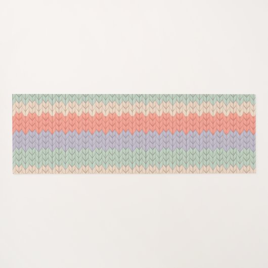 Personalized Scandinavian Pastel Knit Pattern Name Yogamatte (Rückseite (Horizontal))