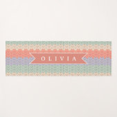 Personalized Scandinavian Pastel Knit Pattern Name Yogamatte (Vorderseite (Horizontal))
