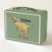 Personalized Scary T-REX Dinosaur Metall Brotdose (Rückseite)