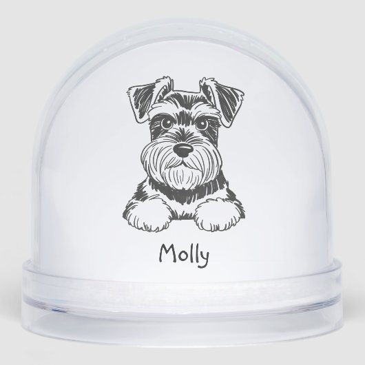 Personalized Schnauzer Dog Christmas Schneekugeln (Vorderseite)