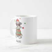 Personalized Schnauzer Gingerbread Ugly Sweater Kaffeetasse (Vorderseite Links)