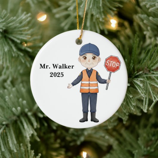 Personalized School Crossing Guard Keramik Ornament (Baum)