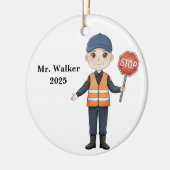 Personalized School Crossing Guard Keramik Ornament (Links)