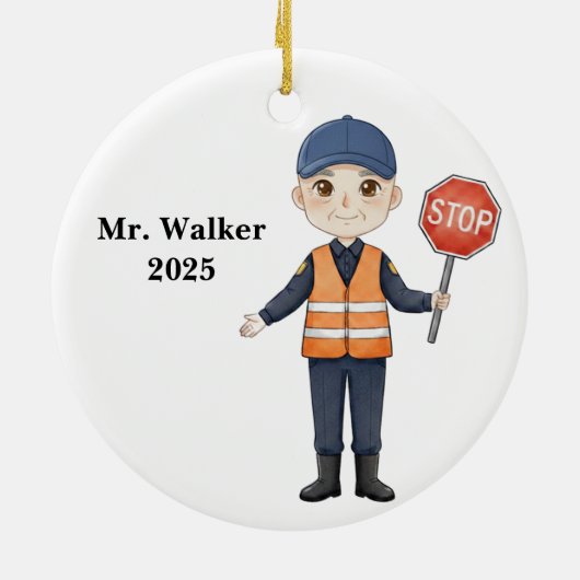 Personalized School Crossing Guard Keramik Ornament (Hinten)