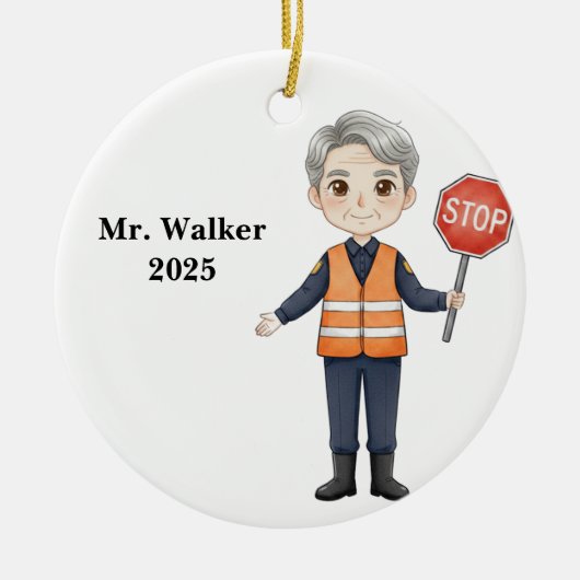 Personalized School Crossing Guard Keramik Ornament (Vorne)