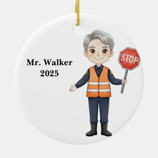 Personalized School Crossing Guard Keramik Ornament (Hinten)