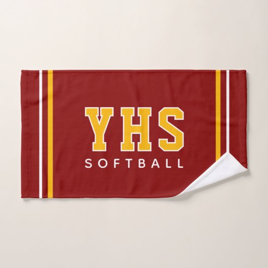 Personalized School Initials Softball Sport Team Handtuch (Handtuch)