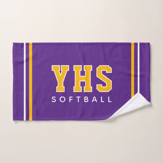 Personalized School Initials Softball Sport Team Handtuch (Handtuch)