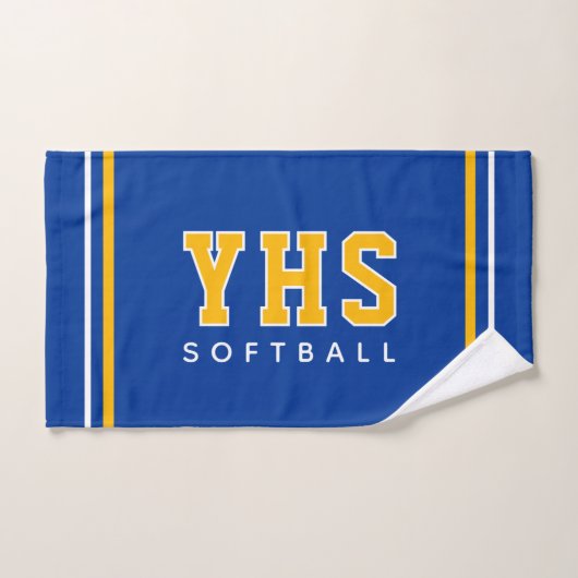 Personalized School Initials Softball Sport Team Handtuch (Handtuch)