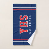 Personalized School Initials Softball Sport Team Handtuch (Handtuch)