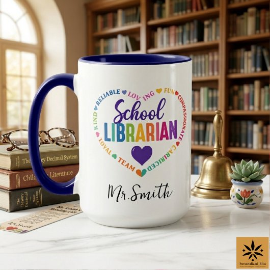 Personalized School Librarian Day | Custom Name  Tasse