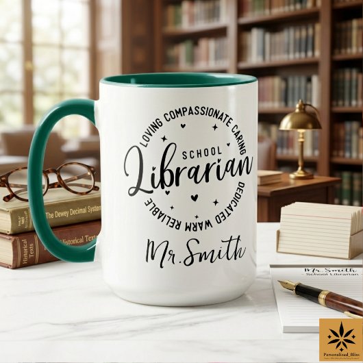 Personalized School Librarian Day | Custom Name  Tasse