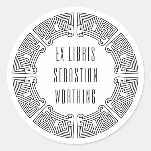 Personalized Sci-Fi Maze Ex Libris Sticker (Vorderseite)