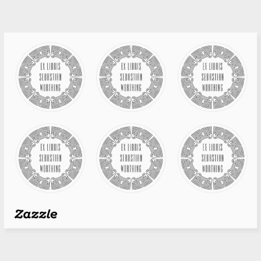 Personalized Sci-Fi Maze Ex Libris Sticker (Blatt)
