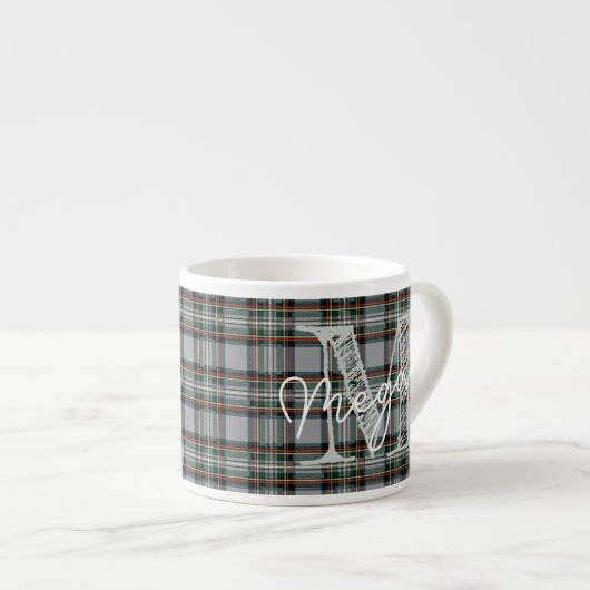 Personalized Scottish Plaid Coffee Mini Mug Espressotasse (Vorderseite Rechts)