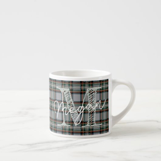 Personalized Scottish Plaid Coffee Mini Mug Espressotasse (Rechts)
