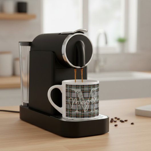 Personalized Scottish Plaid Coffee Mini Mug Espressotasse