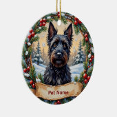 Personalized Scottish Terrier Christmas Keramik Ornament (Rechts)